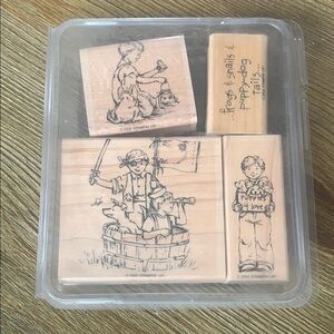 Stampin’ Up! Rubber Stamp Set Little Boys Set of 4